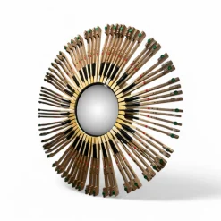 Konvexer Vintage Piano Fliesenspiegel, 1980er