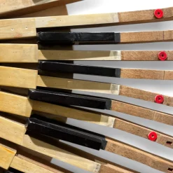 Konvexer Vintage Piano Fliesenspiegel, 1980er