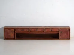 Langer Niedriger Vintage Beistelltisch aus Pinienholz, China, 1930