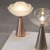 Lotus Tischlampe aus mattweißem Nickel von Serena Confalonieri für Mason Editions