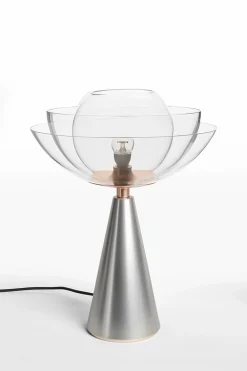 Lotus Tischlampe aus mattweißem Nickel von Serena Confalonieri für Mason Editions