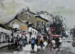 Magdalena Spasowicz, Warschau: New Town, Oil & Acrylic on Board, 2007