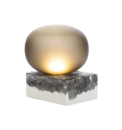 Magma Two Low Lampe aus Acetato in Rauchgrau mit Weißem Sockel von Ferréol Babin