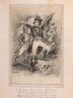 Marc Arrowt, La Liberté Guide nos Jour, Original Radierung, 19. Jh