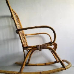 Mid-Century Bambus Schaukelstuhl von Franco Albini, 1960er