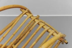 Mid-Century Modern Rattan & Bambus Schaukelstuhl, 1960er