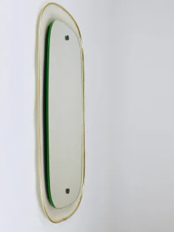 Mid-Century Wandspiegel aus Rigitulle Metall & Messing von Vereinigte Werkstätten für Kunst, Germany, 1950er