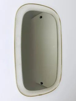 Mid-Century Wandspiegel aus Rigitulle Metall & Messing von Vereinigte Werkstätten für Kunst, Germany, 1950er
