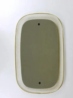 Mid-Century Wandspiegel aus Rigitulle Metall & Messing von Vereinigte Werkstätten für Kunst, Germany, 1950er