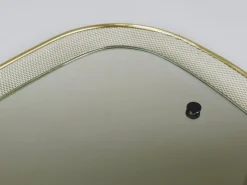 Mid-Century Wandspiegel aus Rigitulle Metall & Messing von Vereinigte Werkstätten für Kunst, Germany, 1950er