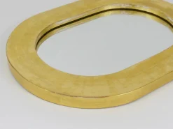 Minimalistischer Vergoldeter Mid-Century Wandspiegel von Carl Aubock, Wien, Österreich, 1960