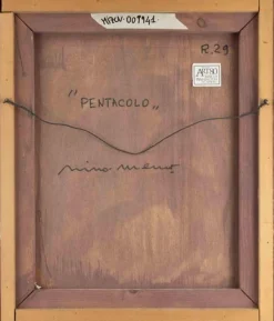 Mino Meno, Pentacle, 1970er, Ölgemälde auf Sperrholz