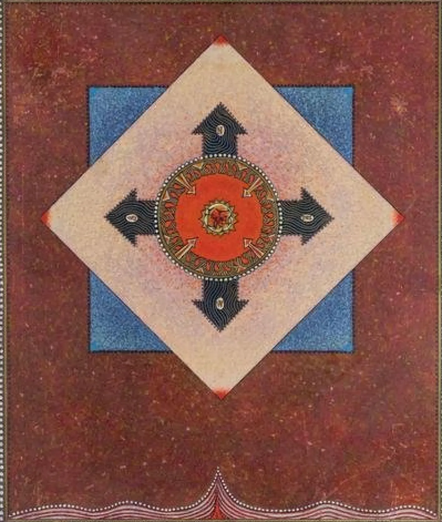 Mino Meno, Pentacle, 1970er, Ölgemälde auf Sperrholz