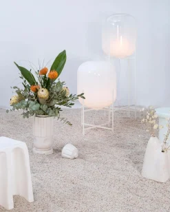 Mittelgroße Oda Stehlampe in Weiß & Weiß von Sebastian Herkner für Pulpo