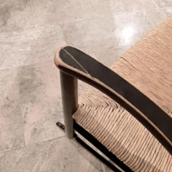 Modell J16 Schaukelstuhl aus lackierter Buche mit Sitz aus geflochtenem Papiergeflecht, zugeschrieben Hans J. Wegner für FDB, 1961