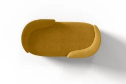 Moderne Gentle Vís a Vís aus senffarbenem Stoff und bronzefarbenem Metall von Javier Gomez