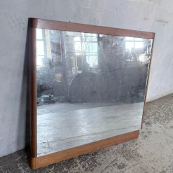 Moderner quadratischer dänischer Mid-Century Spiegel mit Rahmen aus Teak, 1960er