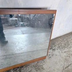 Moderner quadratischer dänischer Mid-Century Spiegel mit Rahmen aus Teak, 1960er