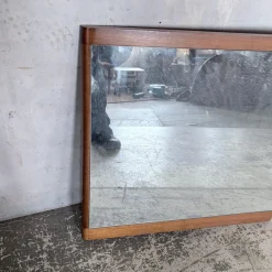 Moderner quadratischer dänischer Mid-Century Spiegel mit Rahmen aus Teak, 1960er