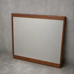 Moderner quadratischer dänischer Mid-Century Spiegel mit Rahmen aus Teak, 1960er