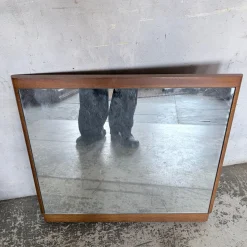 Moderner quadratischer dänischer Mid-Century Spiegel mit Rahmen aus Teak, 1960er