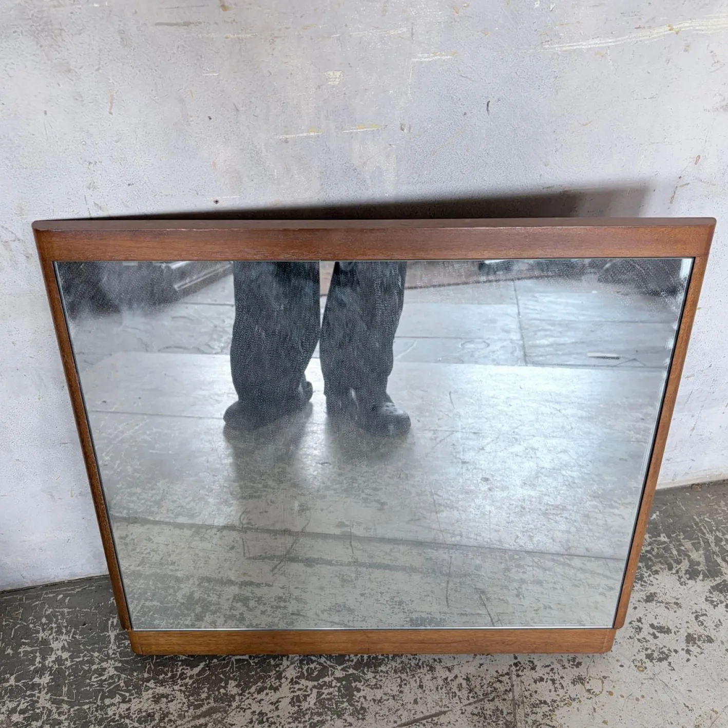 Moderner quadratischer dänischer Mid-Century Spiegel mit Rahmen aus Teak, 1960er
