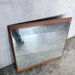 Moderner quadratischer dänischer Mid-Century Spiegel mit Rahmen aus Teak, 1960er