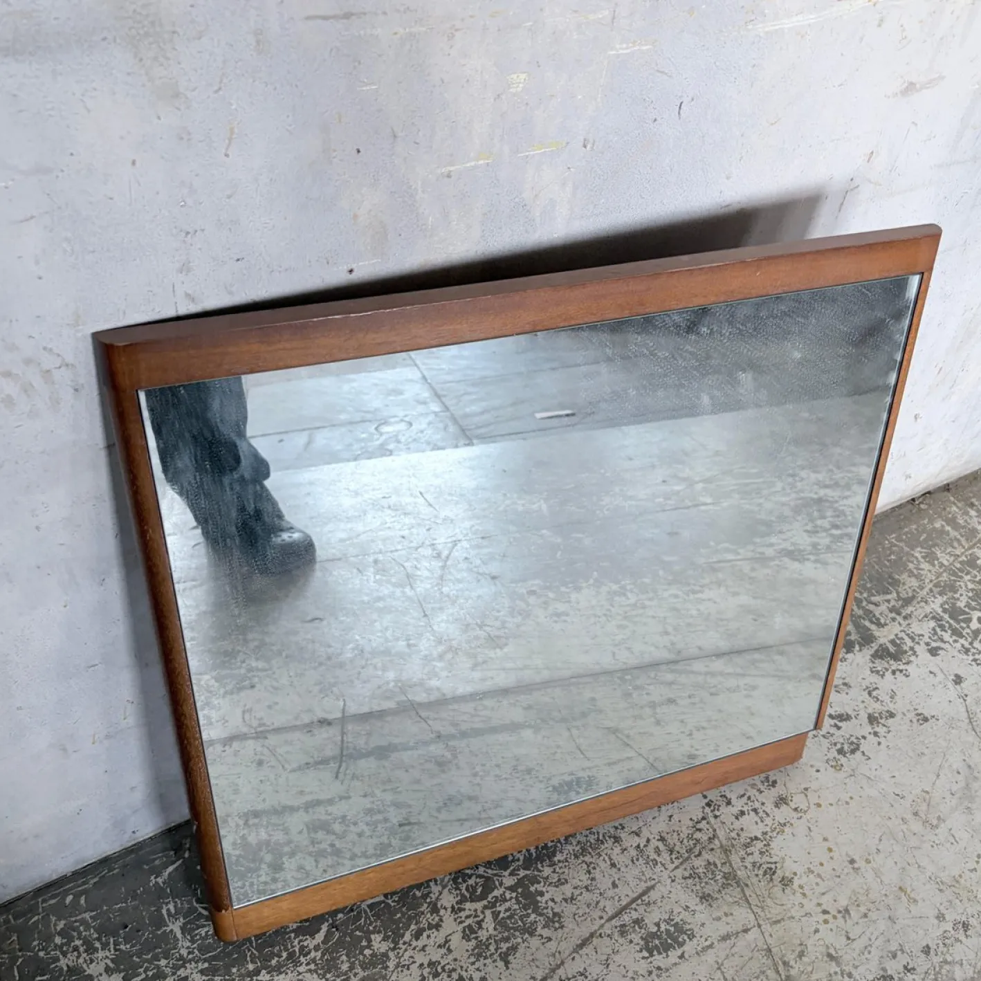 Moderner quadratischer dänischer Mid-Century Spiegel mit Rahmen aus Teak, 1960er