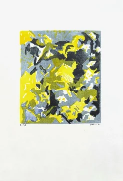 Monique Pehem (Breton-Prouté), Licht durch das Blattwerk, 1978, Linolschnitt