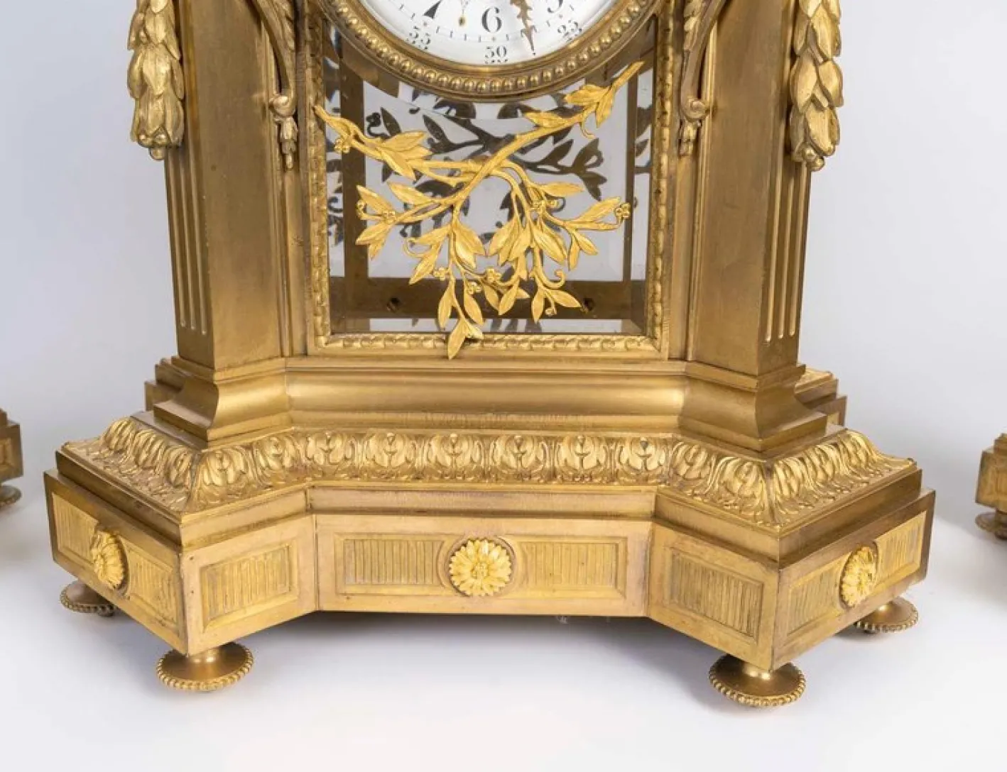 Napoleon III Kaminsims-Set aus vergoldeter Bronze, 3er Set