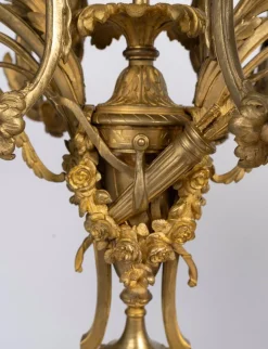 Napoleon III Kaminsims-Set aus vergoldeter Bronze, 3er Set