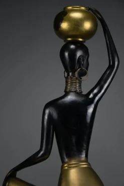 Ndebele Künstlerskulptur aus Messing & Kupfer, 1960er