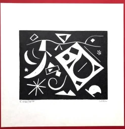 Otto Nebel, Gemälde l.460, 1954, Linolschnitt, Papier
