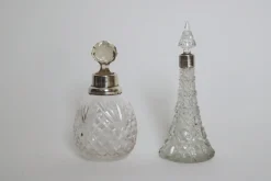 Parfümflaschen aus Bleikristall & Sterling Silber, 1890, 2er Set