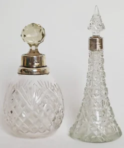 Parfümflaschen aus Bleikristall & Sterling Silber, 1890, 2er Set