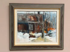 Pia Hesselmark-campbell, The Forge, 1960er, Ölgemälde auf Leinwand, gerahmt