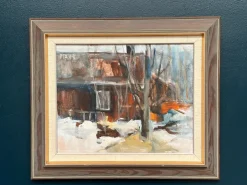 Pia Hesselmark-campbell, The Forge, 1960er, Ölgemälde auf Leinwand, gerahmt