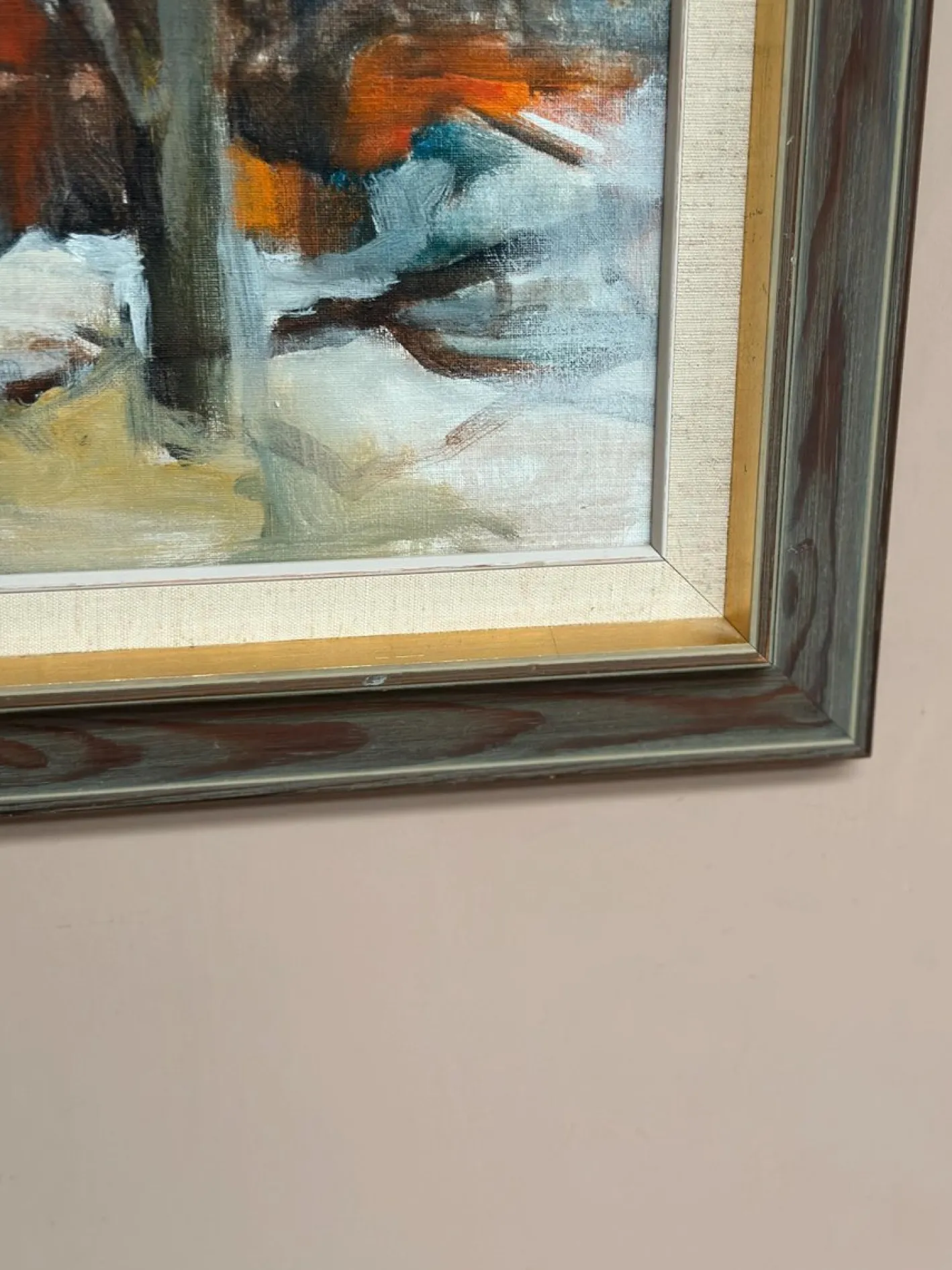 Pia Hesselmark-campbell, The Forge, 1960er, Ölgemälde auf Leinwand, gerahmt