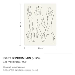Pierre Boncompain, The Three Graces, 1990, Lithographie