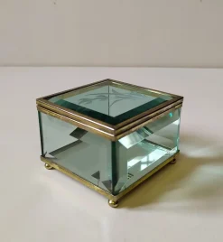Pietro Chiesa zugeschriebene kleine Glasdose für Fontana Arte, 1950er