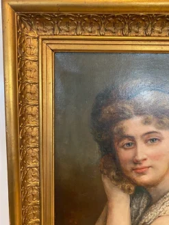 Porträt einer jungen Frau, 1920er Jahre, Öl auf Leinwand, gerahmt