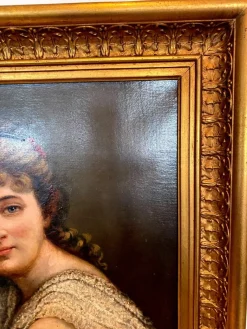 Porträt einer jungen Frau, 1920er Jahre, Öl auf Leinwand, gerahmt