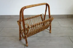 Rattan Zeitschriftenständer, 1960er