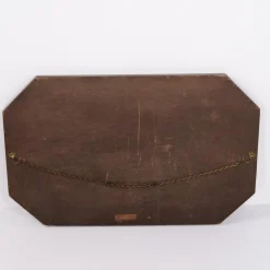 Rechteckiger Spiegel aus dunklem Holz, 1940er