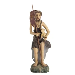 Religiöser Künstler Johannes der Täufer aus Holz, 19. Jh