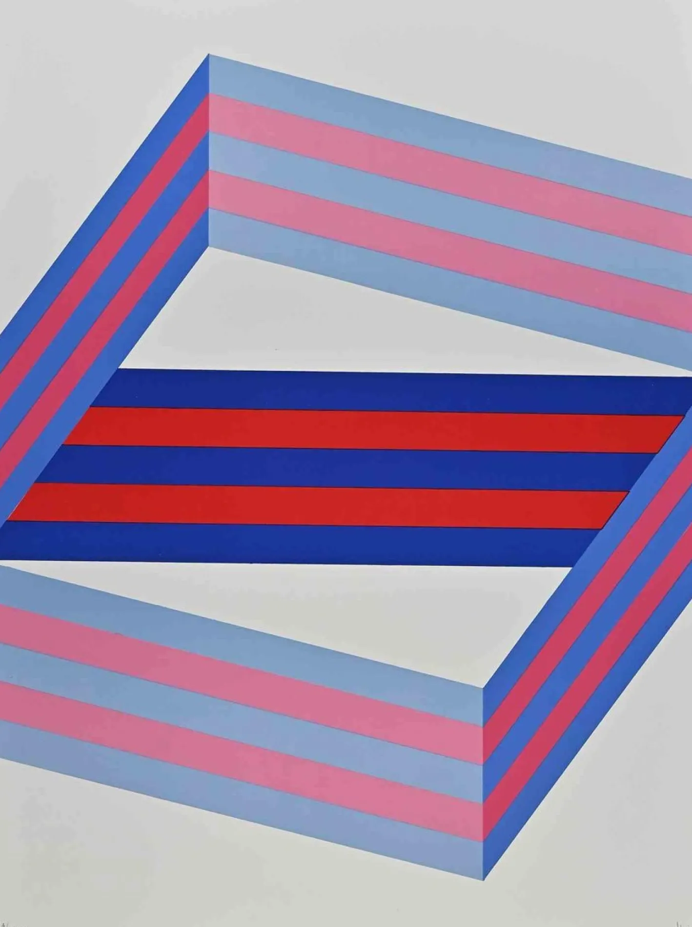 Renato Livi, Striped Composition, Lithographie, 1970er