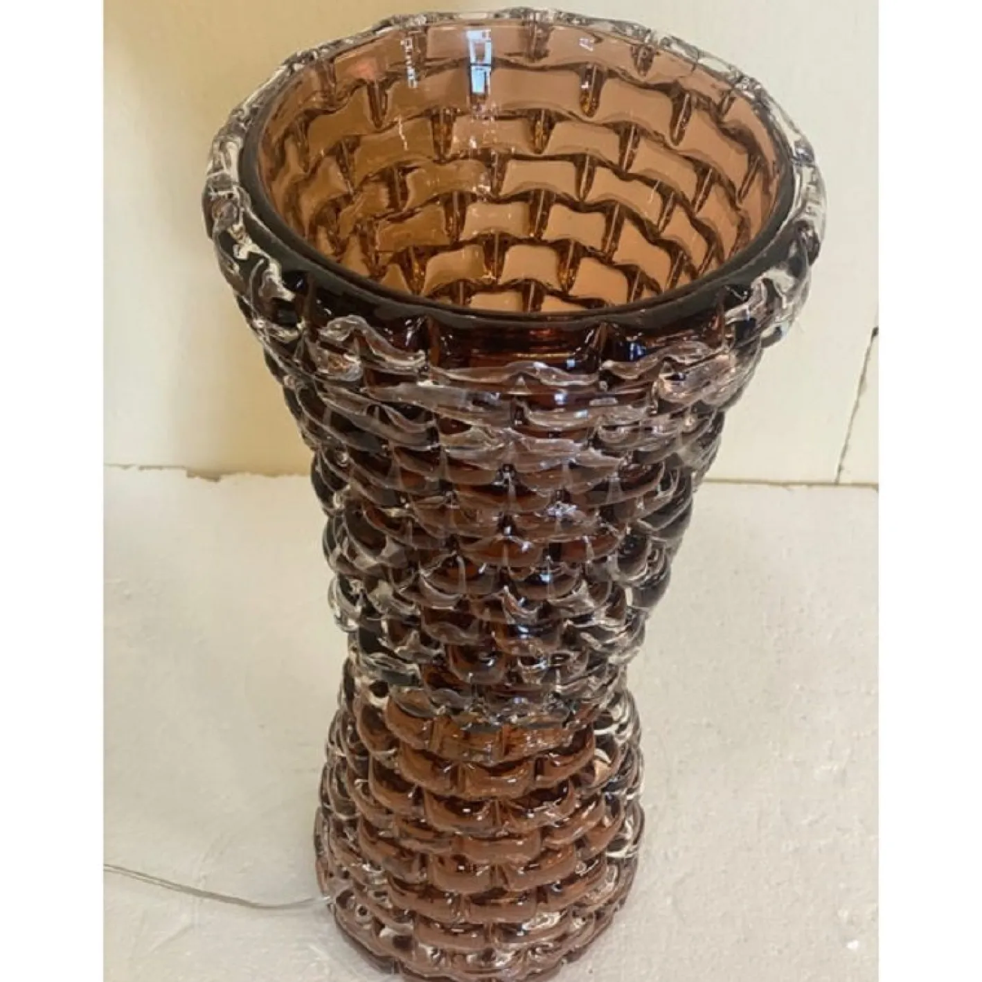 Rostrato Fumè Murano Glas Tischlampe von Simong