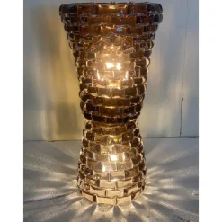 Rostrato Fumè Murano Glas Tischlampe von Simong
