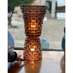 Rostrato Fumè Murano Glas Tischlampe von Simong