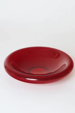 Rubinrote Schale aus Muranoglas, 1970er